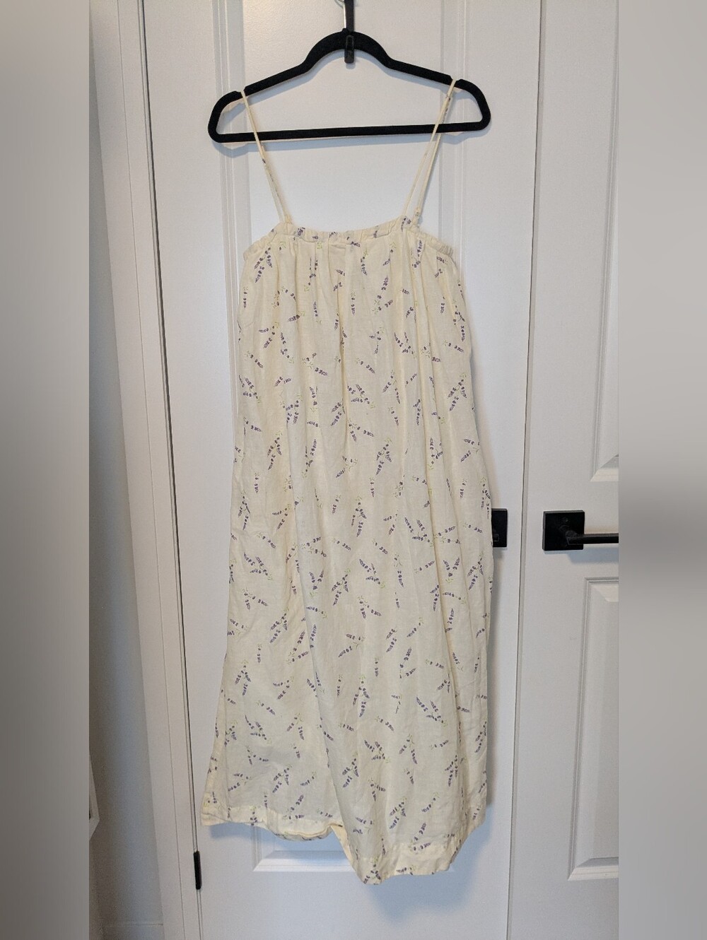 Cream Lavender Print Maxi Sundress - Picture 3 of 7